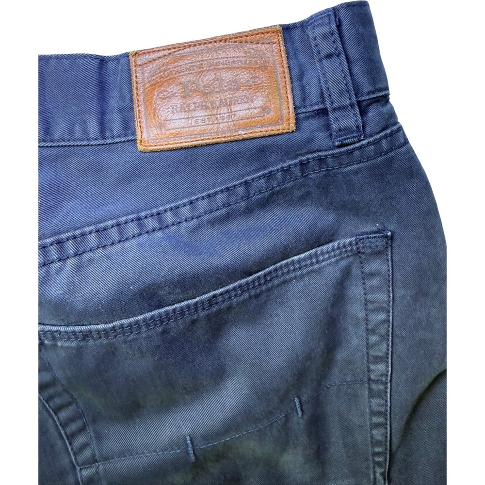 Polo Ralph Lauren Mens 33x30 Navy Blue Cotton Twill Straight Leg Pants Chinos